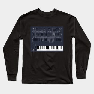 ARP 2600 - White/Blue - With Keyboard Long Sleeve T-Shirt